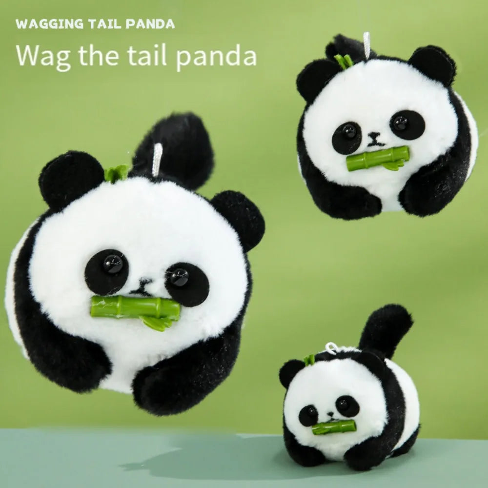 Wagging Tail Wag Its Tail Toy Plush Doll Cartoon Animal Toy Tail Wagging Panda Doll Kawaii Funny Pulling Rope Panda Doll Kids