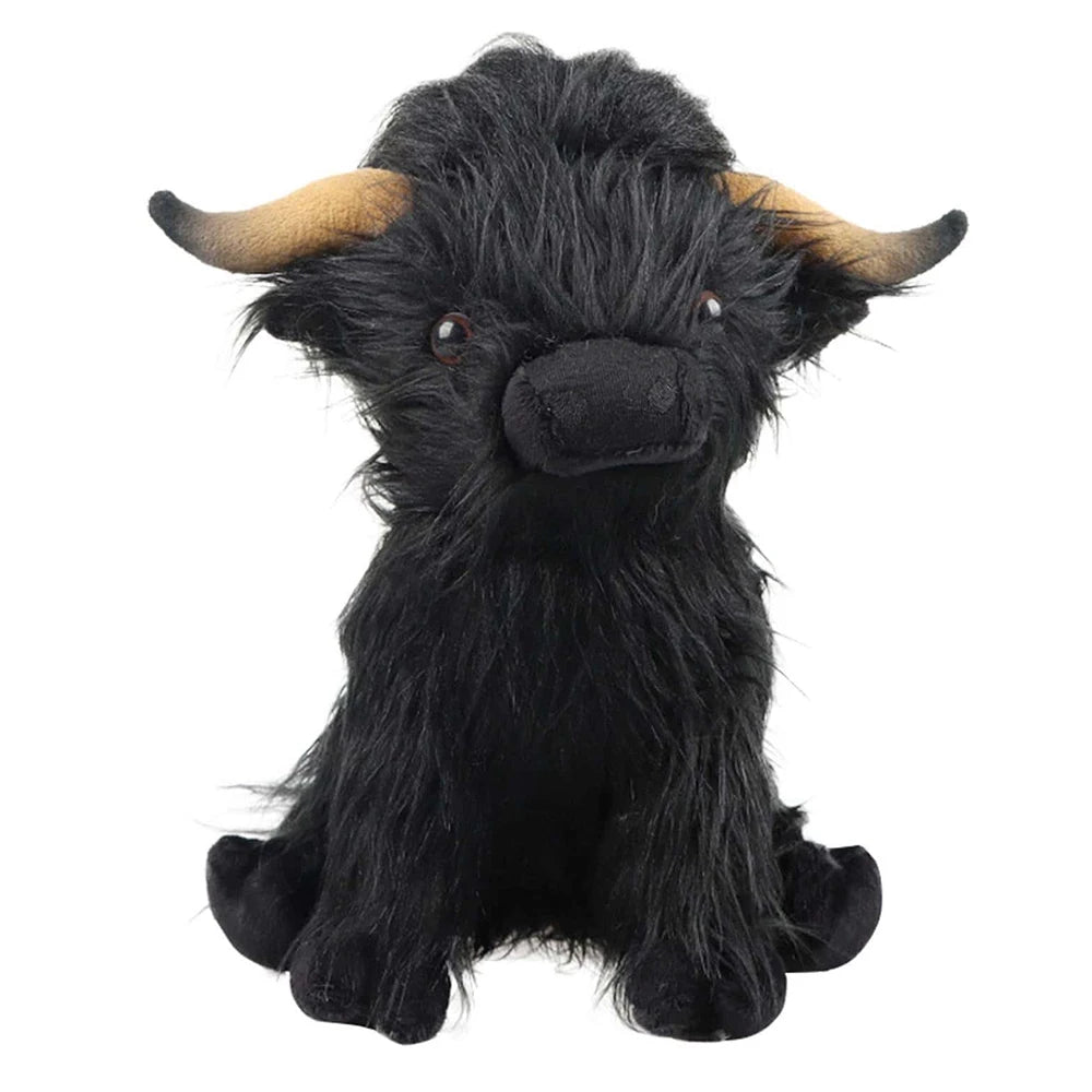 27cm Cute Highland Cow Plush Toys Stuffed Animal Toy Dolls Simulation Long Hair Cow Plush for Kids Birthday Gift Home Decoration